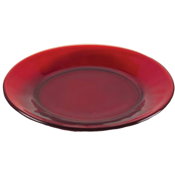 Royal Ruby Red Glass Bread Plate Vintage Anchor Hocking Dessert Dish Imperfect - Picture 1 of 3